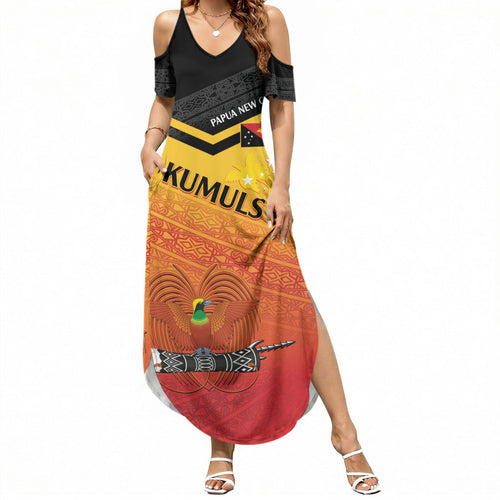 Papua New Guinea Custom Rugby The Kumuls Summer Maxi Dress Motuan Inspired Pattern