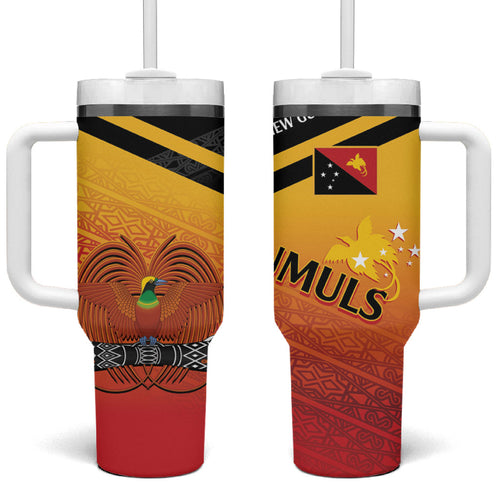 Papua New Guinea Rugby The Kumuls Tumbler With Handle Motuan Inspired Pattern