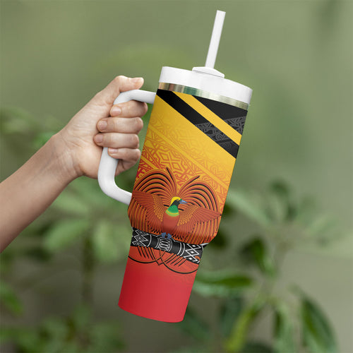 Papua New Guinea Rugby The Kumuls Tumbler With Handle Motuan Inspired Pattern