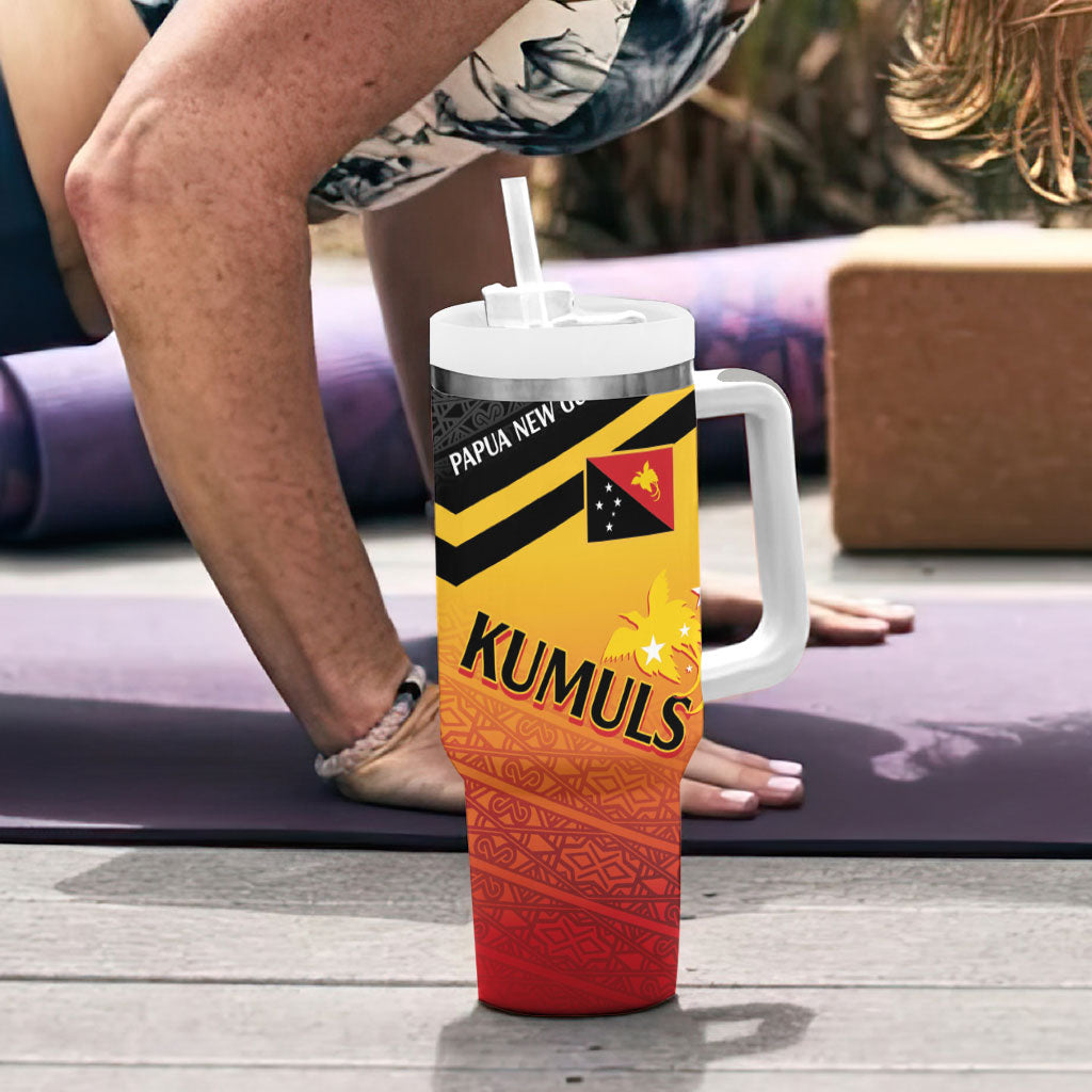 Papua New Guinea Rugby The Kumuls Tumbler With Handle Motuan Inspired Pattern