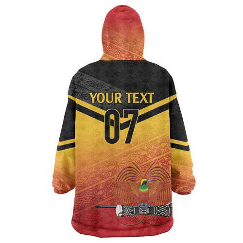 Papua New Guinea Custom Rugby The Kumuls Wearable Blanket Hoodie Motuan Inspired Pattern
