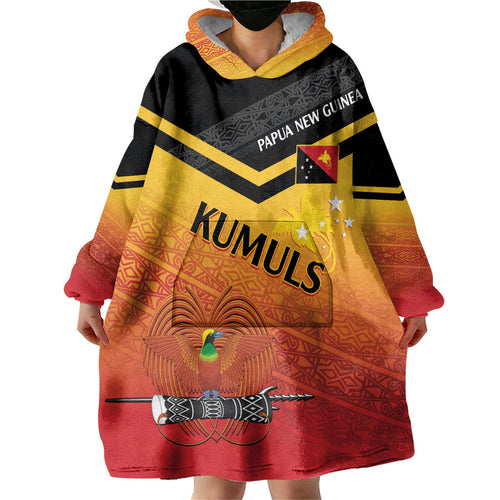 Papua New Guinea Custom Rugby The Kumuls Wearable Blanket Hoodie Motuan Inspired Pattern