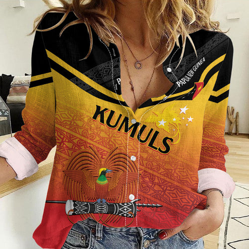 Papua New Guinea Custom Rugby The Kumuls Women Casual Shirt Motuan Inspired Pattern