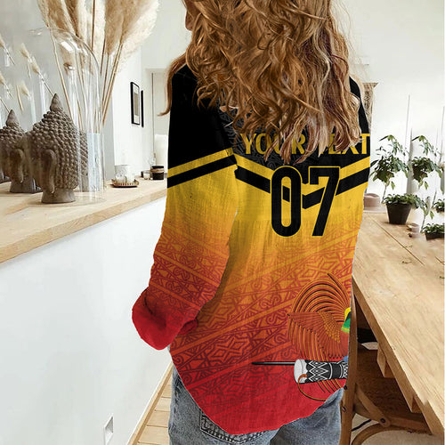 Papua New Guinea Custom Rugby The Kumuls Women Casual Shirt Motuan Inspired Pattern