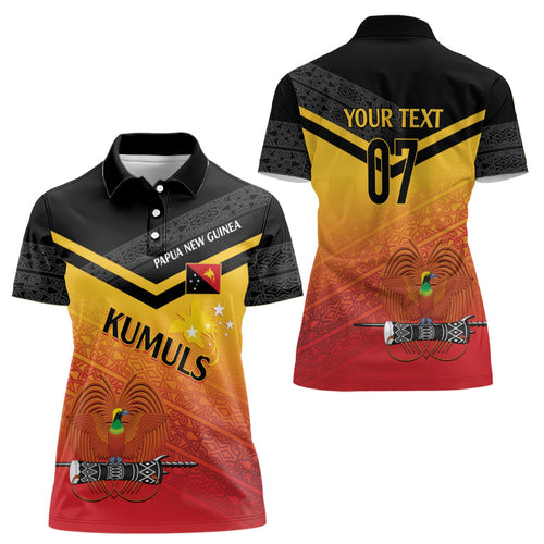 Papua New Guinea Custom Rugby The Kumuls Women Polo Shirt Motuan Inspired Pattern