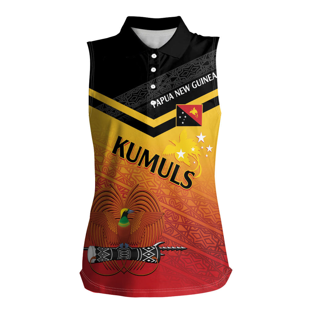 Papua New Guinea Custom Rugby The Kumuls Women Sleeveless Polo Shirt Motuan Inspired Pattern