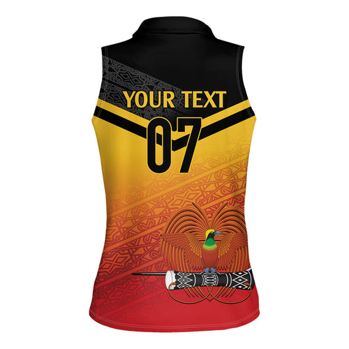 Papua New Guinea Custom Rugby The Kumuls Women Sleeveless Polo Shirt Motuan Inspired Pattern