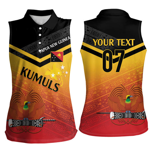 Papua New Guinea Custom Rugby The Kumuls Women Sleeveless Polo Shirt Motuan Inspired Pattern