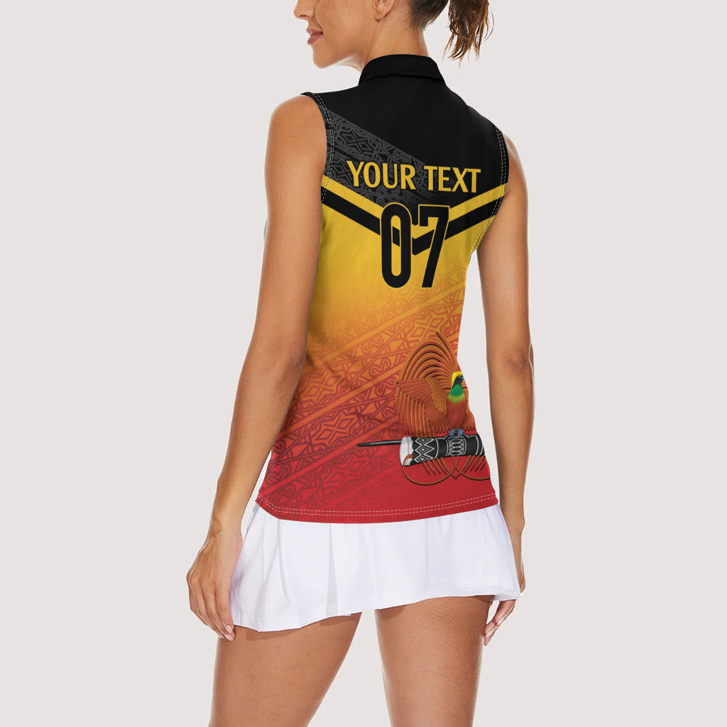 Papua New Guinea Custom Rugby The Kumuls Women Sleeveless Polo Shirt Motuan Inspired Pattern
