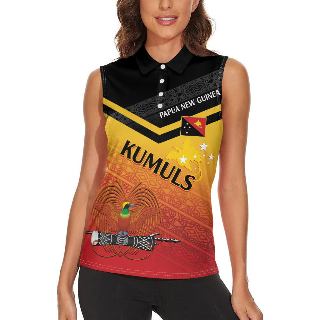 Papua New Guinea Custom Rugby The Kumuls Women Sleeveless Polo Shirt Motuan Inspired Pattern