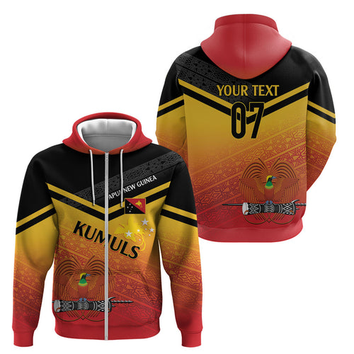 Papua New Guinea Custom Rugby The Kumuls Zip Hoodie Motuan Inspired Pattern