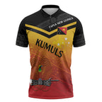 Papua New Guinea Custom Rugby The Kumuls Zipper Polo Shirt Motuan Inspired Pattern