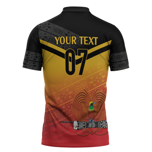 Papua New Guinea Custom Rugby The Kumuls Zipper Polo Shirt Motuan Inspired Pattern