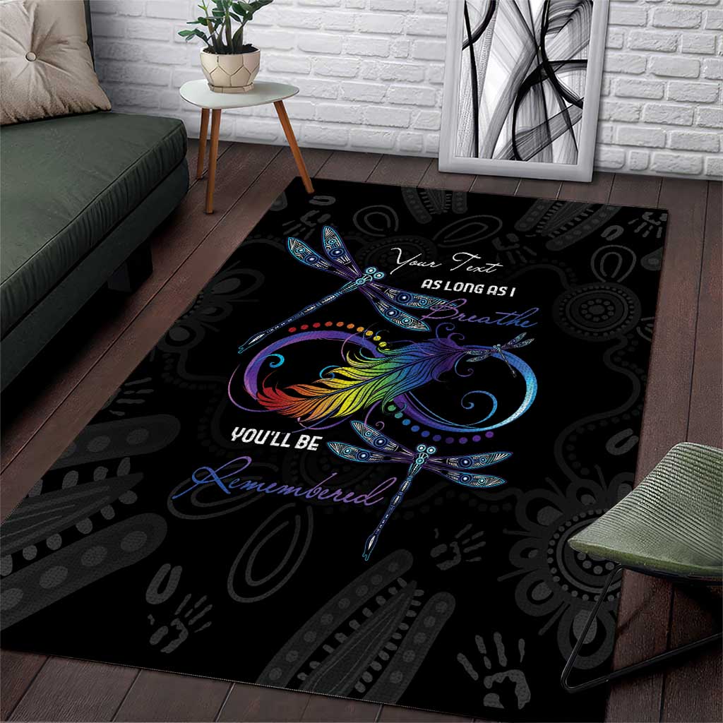 Personalised Australia Indigenous Memorial Area Rug As Long As I Breathe You'll Be Remembered