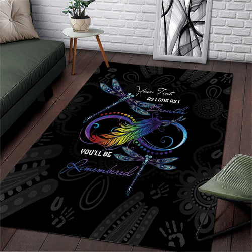 Personalised Australia Indigenous Memorial Area Rug As Long As I Breathe You'll Be Remembered