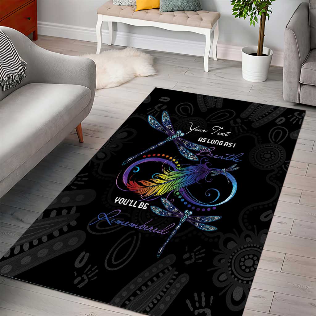 Personalised Australia Indigenous Memorial Area Rug As Long As I Breathe You'll Be Remembered