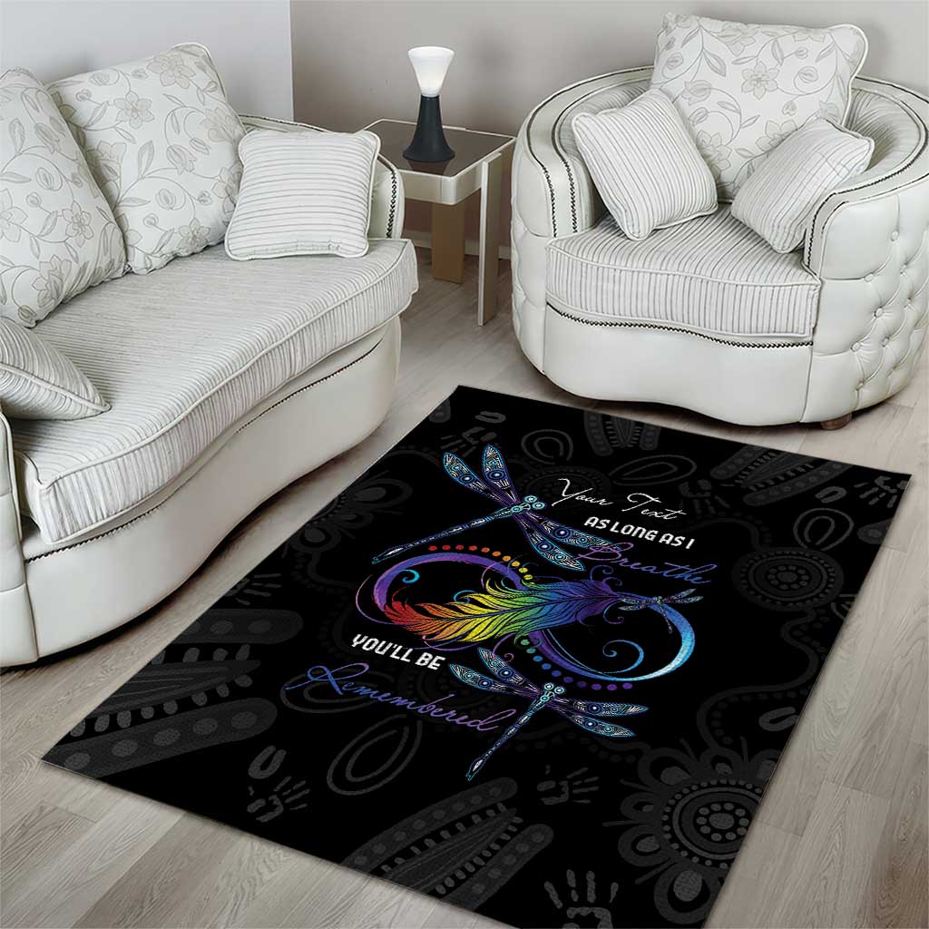 Personalised Australia Indigenous Memorial Area Rug As Long As I Breathe You'll Be Remembered