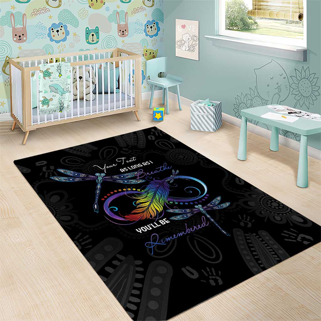 Personalised Australia Indigenous Memorial Area Rug As Long As I Breathe You'll Be Remembered
