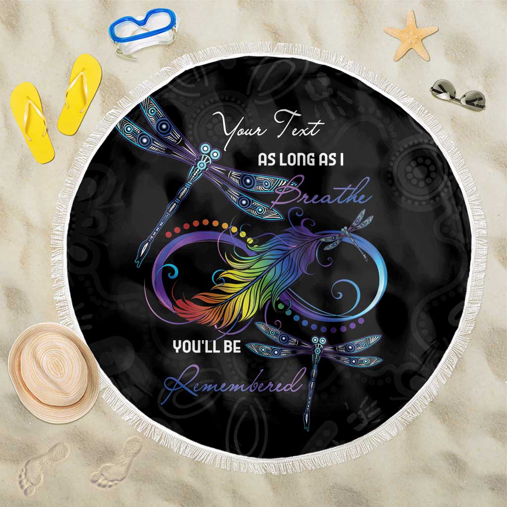 Personalised Australia Indigenous Memorial Beach Blanket As Long As I Breathe You'll Be Remembered