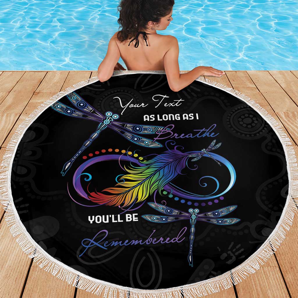Personalised Australia Indigenous Memorial Beach Blanket As Long As I Breathe You'll Be Remembered