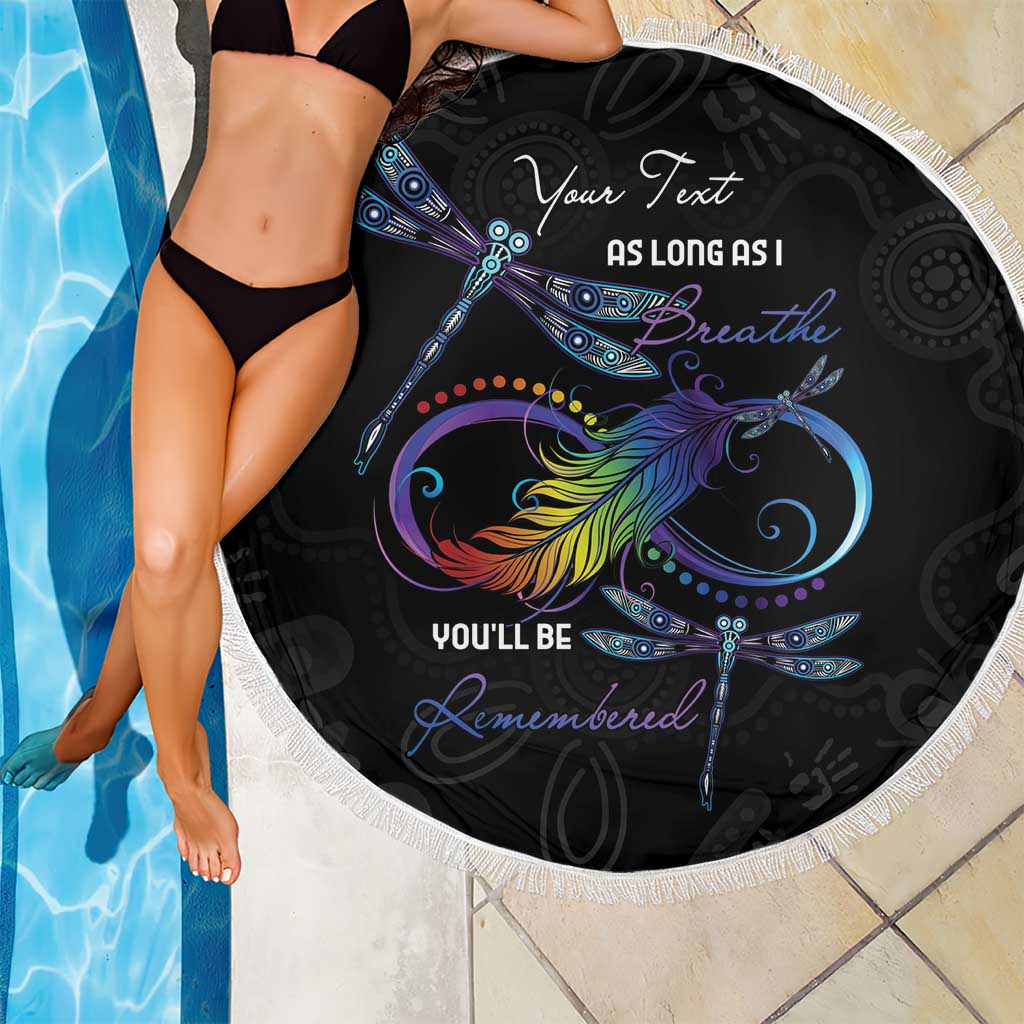 Personalised Australia Indigenous Memorial Beach Blanket As Long As I Breathe You'll Be Remembered