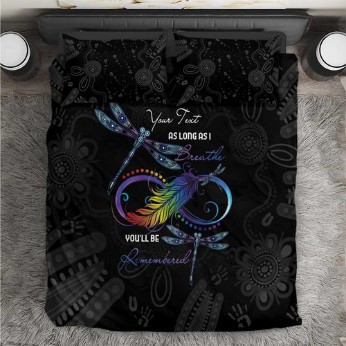 Personalised Australia Indigenous Memorial Bedding Set As Long As I Breathe You'll Be Remembered