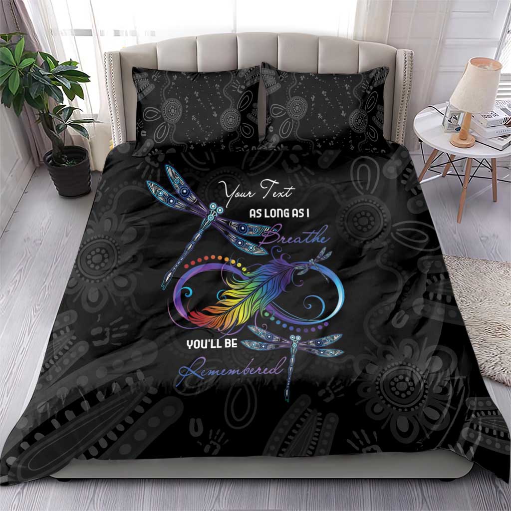 Personalised Australia Indigenous Memorial Bedding Set As Long As I Breathe You'll Be Remembered