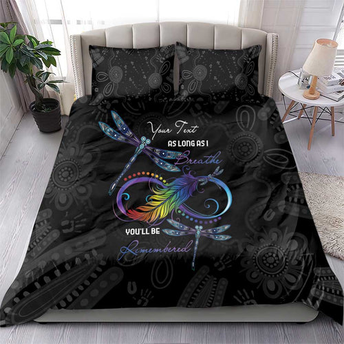 Personalised Australia Indigenous Memorial Bedding Set As Long As I Breathe You'll Be Remembered