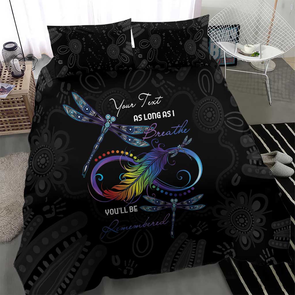 Personalised Australia Indigenous Memorial Bedding Set As Long As I Breathe You'll Be Remembered