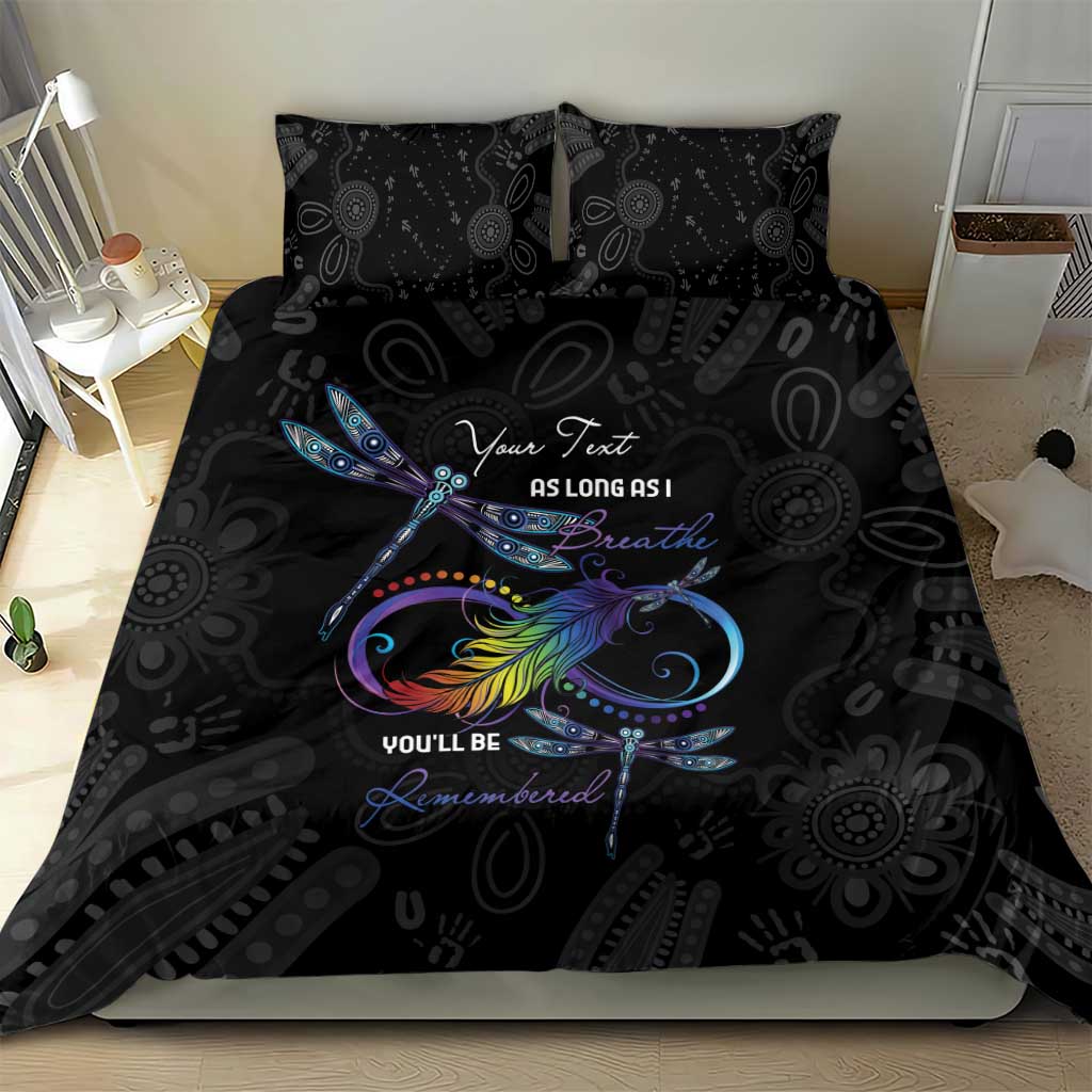 Personalised Australia Indigenous Memorial Bedding Set As Long As I Breathe You'll Be Remembered