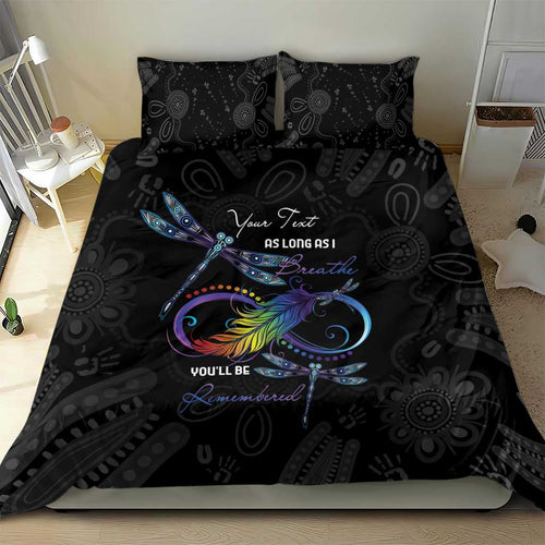 Personalised Australia Indigenous Memorial Bedding Set As Long As I Breathe You'll Be Remembered