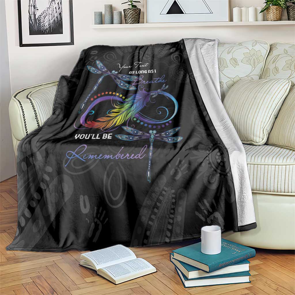 Personalised Australia Indigenous Memorial Blanket As Long As I Breathe You'll Be Remembered
