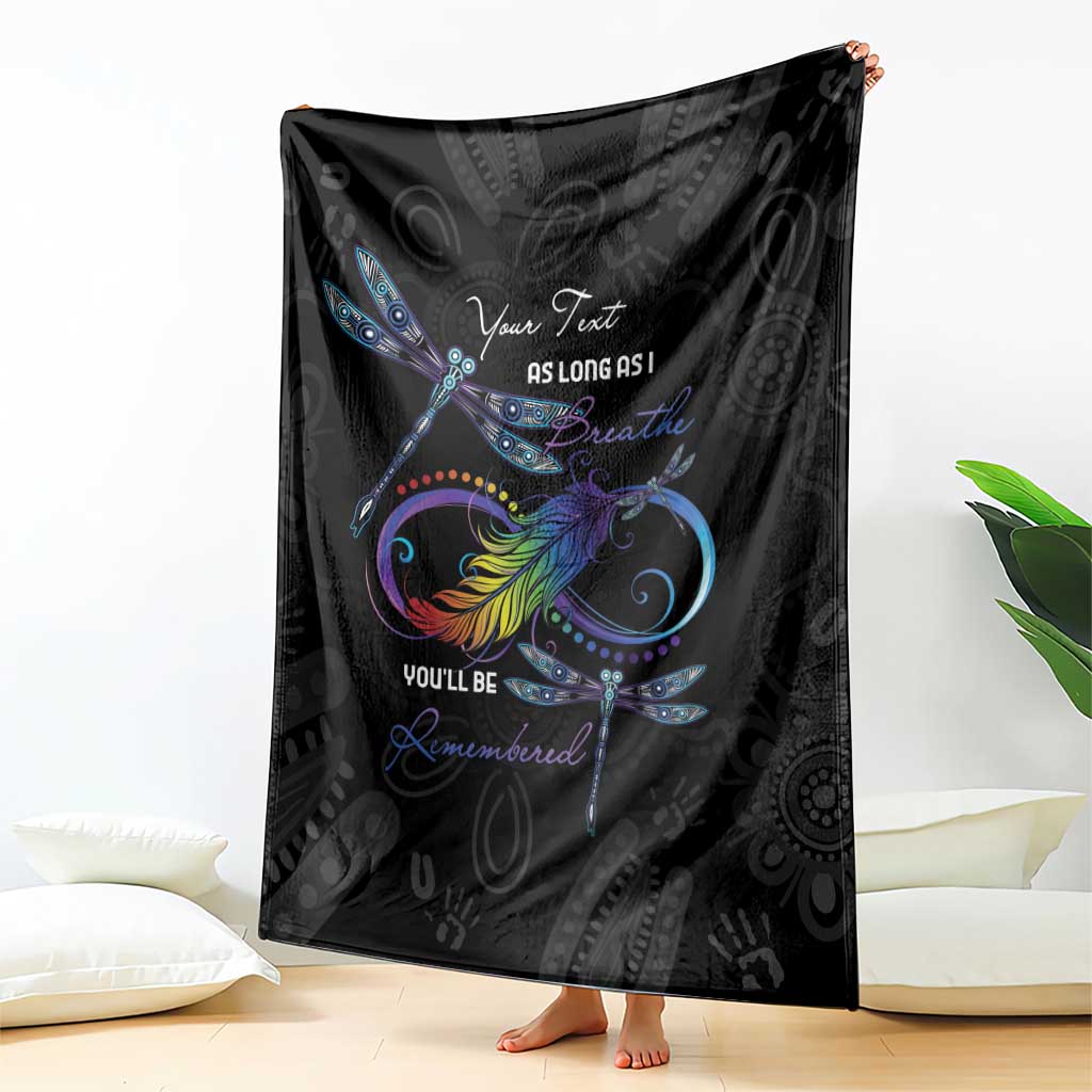 Personalised Australia Indigenous Memorial Blanket As Long As I Breathe You'll Be Remembered