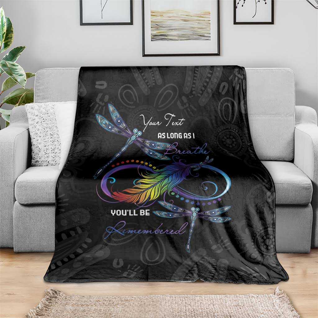 Personalised Australia Indigenous Memorial Blanket As Long As I Breathe You'll Be Remembered