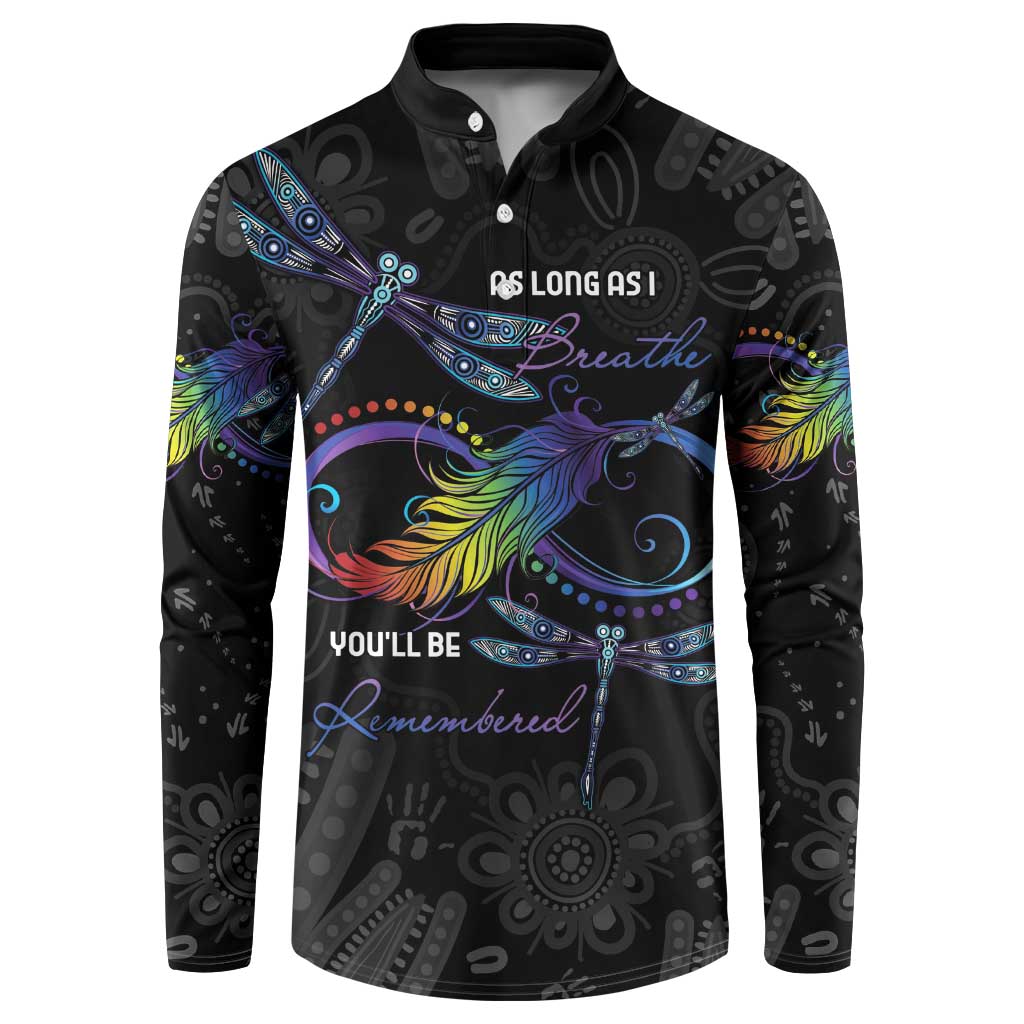 Personalised Australia Indigenous Memorial Button Sweatshirt As Long As I Breathe You'll Be Remembered