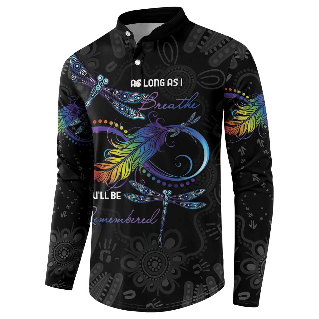 Personalised Australia Indigenous Memorial Button Sweatshirt As Long As I Breathe You'll Be Remembered