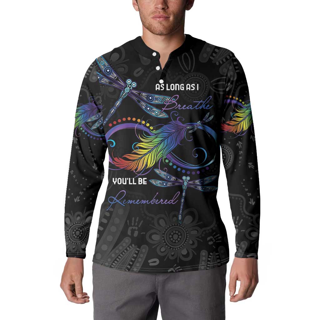 Personalised Australia Indigenous Memorial Button Sweatshirt As Long As I Breathe You'll Be Remembered
