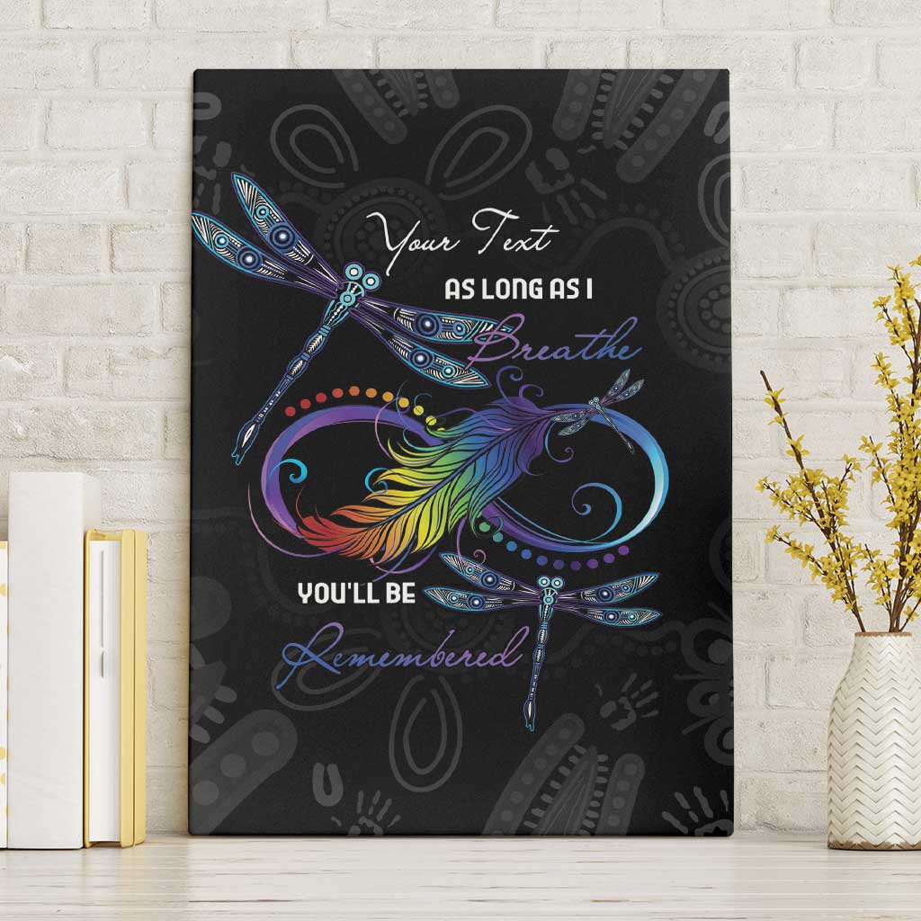 Personalised Australia Indigenous Memorial Canvas Wall Art As Long As I Breathe You'll Be Remembered