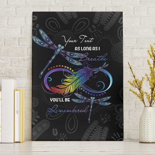 Personalised Australia Indigenous Memorial Canvas Wall Art As Long As I Breathe You'll Be Remembered