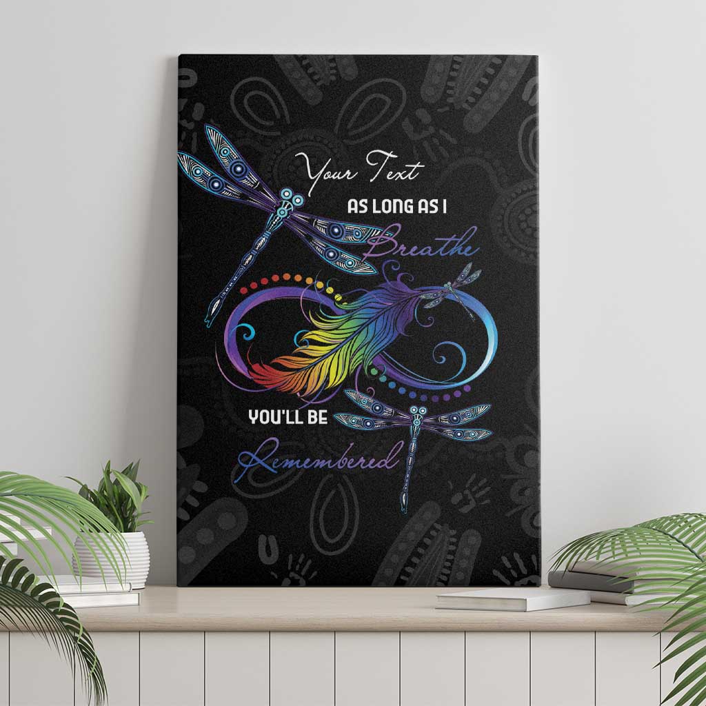 Personalised Australia Indigenous Memorial Canvas Wall Art As Long As I Breathe You'll Be Remembered