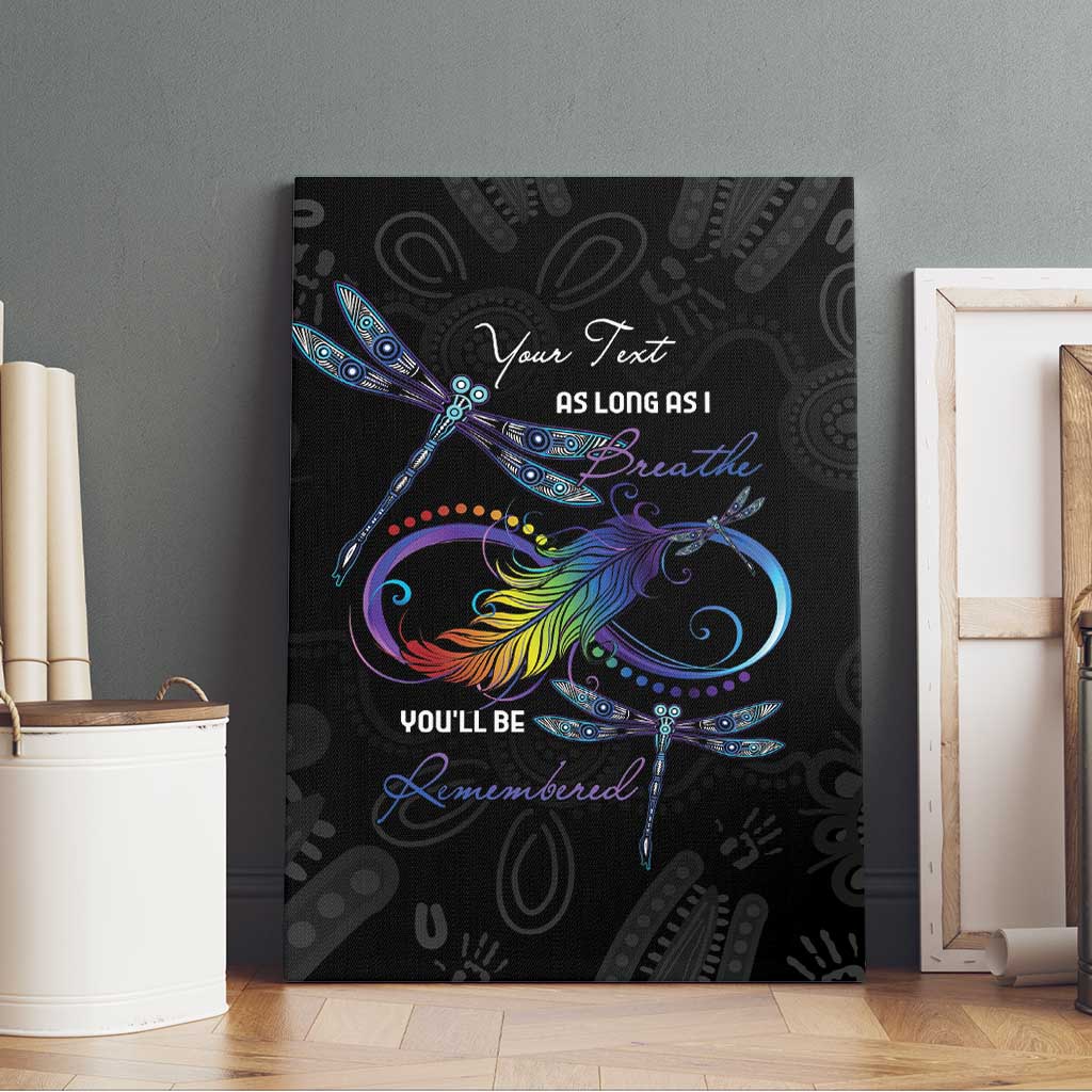 Personalised Australia Indigenous Memorial Canvas Wall Art As Long As I Breathe You'll Be Remembered