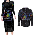 Personalised Australia Indigenous Memorial Couples Matching Long Sleeve Bodycon Dress and Long Sleeve Button Shirt As Long As I Breathe You'll Be Remembered