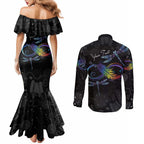 Personalised Australia Indigenous Memorial Couples Matching Mermaid Dress and Long Sleeve Button Shirt As Long As I Breathe You'll Be Remembered