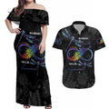 Personalised Australia Indigenous Memorial Couples Matching Off Shoulder Maxi Dress and Hawaiian Shirt As Long As I Breathe You'll Be Remembered
