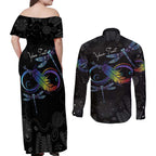 Personalised Australia Indigenous Memorial Couples Matching Off Shoulder Maxi Dress and Long Sleeve Button Shirt As Long As I Breathe You'll Be Remembered