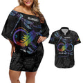 Personalised Australia Indigenous Memorial Couples Matching Off Shoulder Short Dress and Hawaiian Shirt As Long As I Breathe You'll Be Remembered