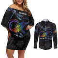 Personalised Australia Indigenous Memorial Couples Matching Off Shoulder Short Dress and Long Sleeve Button Shirt As Long As I Breathe You'll Be Remembered