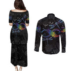 Personalised Australia Indigenous Memorial Couples Matching Puletasi and Long Sleeve Button Shirt As Long As I Breathe You'll Be Remembered