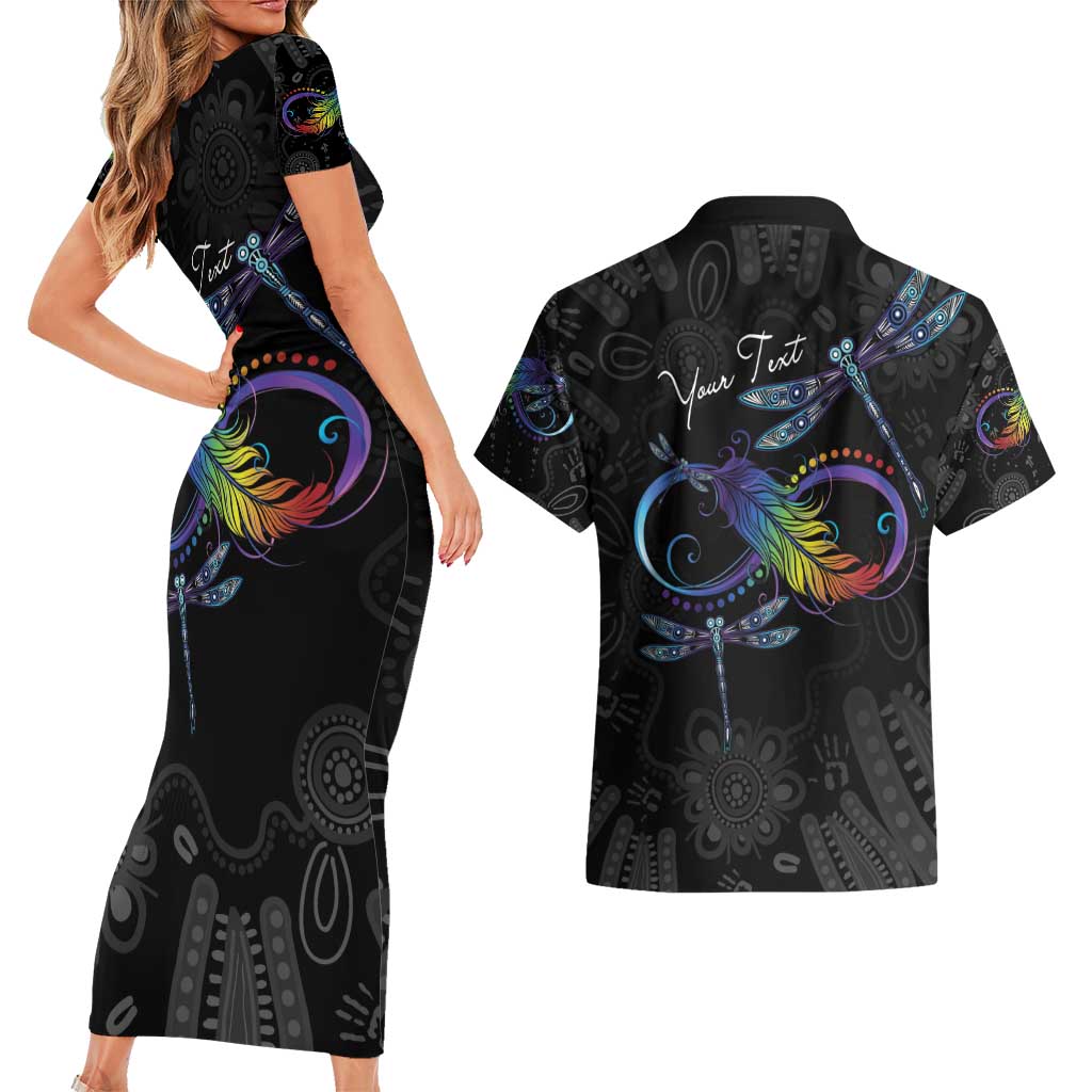 Personalised Australia Indigenous Memorial Couples Matching Short Sleeve Bodycon Dress and Hawaiian Shirt As Long As I Breathe You'll Be Remembered