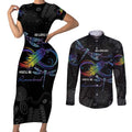 Personalised Australia Indigenous Memorial Couples Matching Short Sleeve Bodycon Dress and Long Sleeve Button Shirt As Long As I Breathe You'll Be Remembered